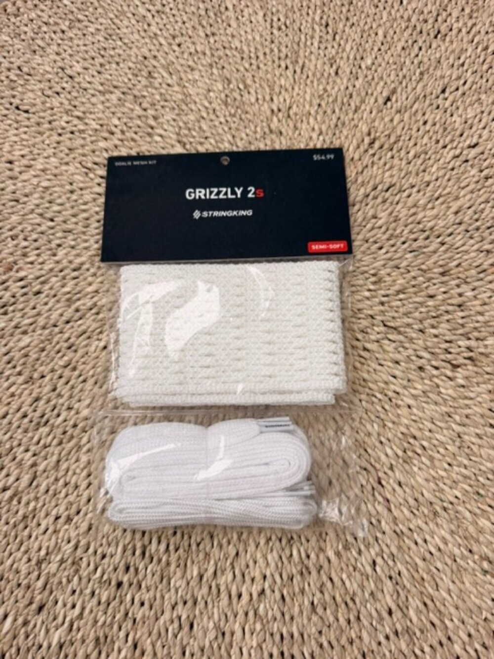 StringKing Grizzly 2S Semi-Soft Lacrosse Mesh Kit – White – New